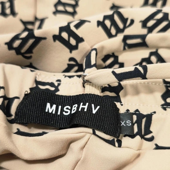 MISBHV Beige Monogram Spaghetti Mini Dress Women’s Size XS - Picture 9 of 14